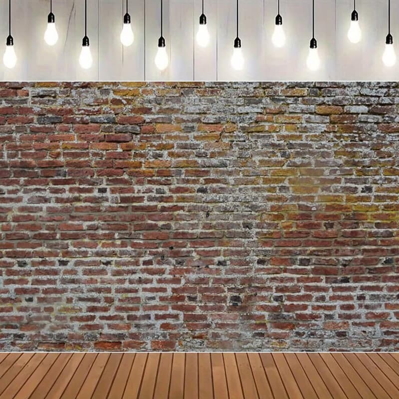 Cross-border Industrial Style Brick Wall Theme Photography Backdrop Multi-color Print for Parties, Live Streaming, and Photo Decoration
