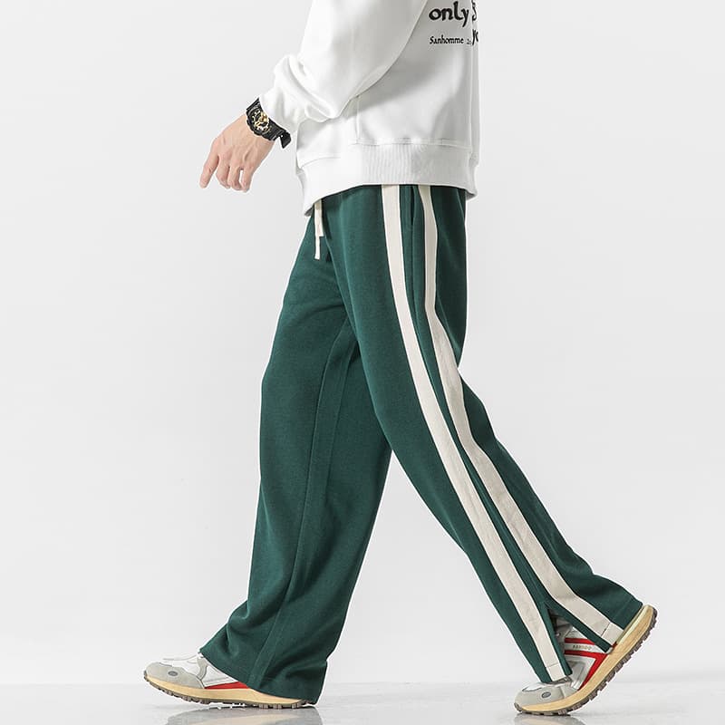 【XS-2XL】Cross-border European Size Hong Kong Style Casual Pants for Men, Lightweight Spring/Autumn Korean Version Striped Trendy Trousers
