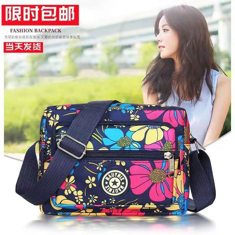New Oxford Cloth Shoulder Crossbody Bag for Women, Middle-aged and Elderly Mothers, Floral Canvas Bag, Wholesale Street Stall Women's Bag