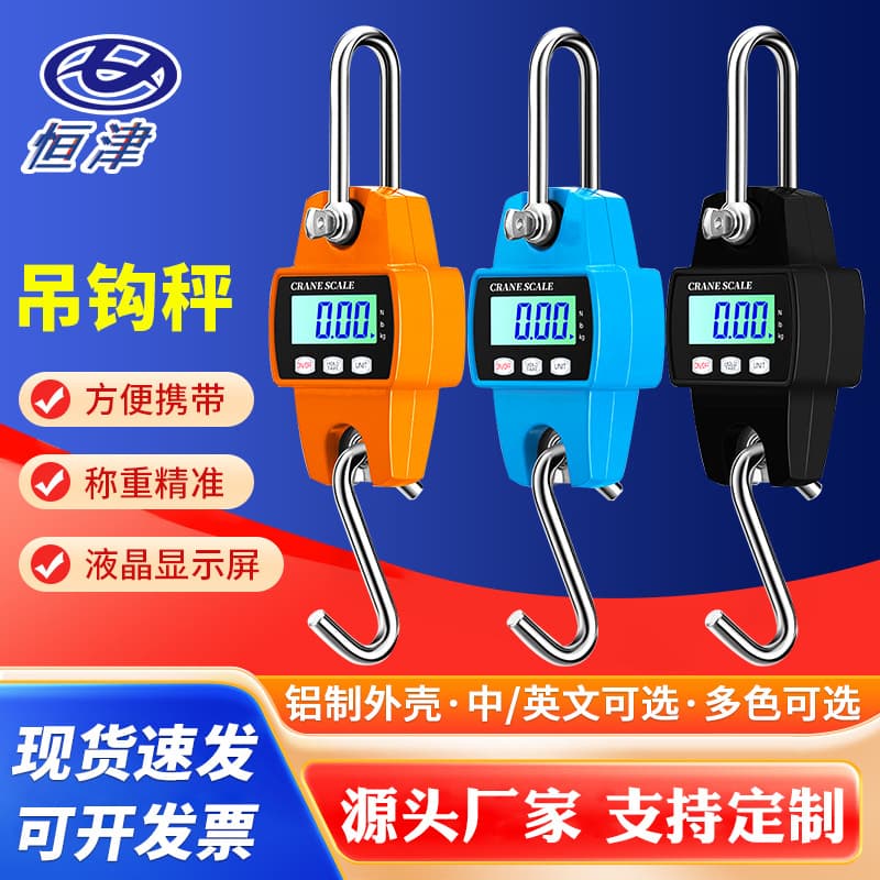Shanghai Hengjin Electronic Hook Scale 300kg Crane Scale, Handheld Portable Mini 500kg Hanging Scale