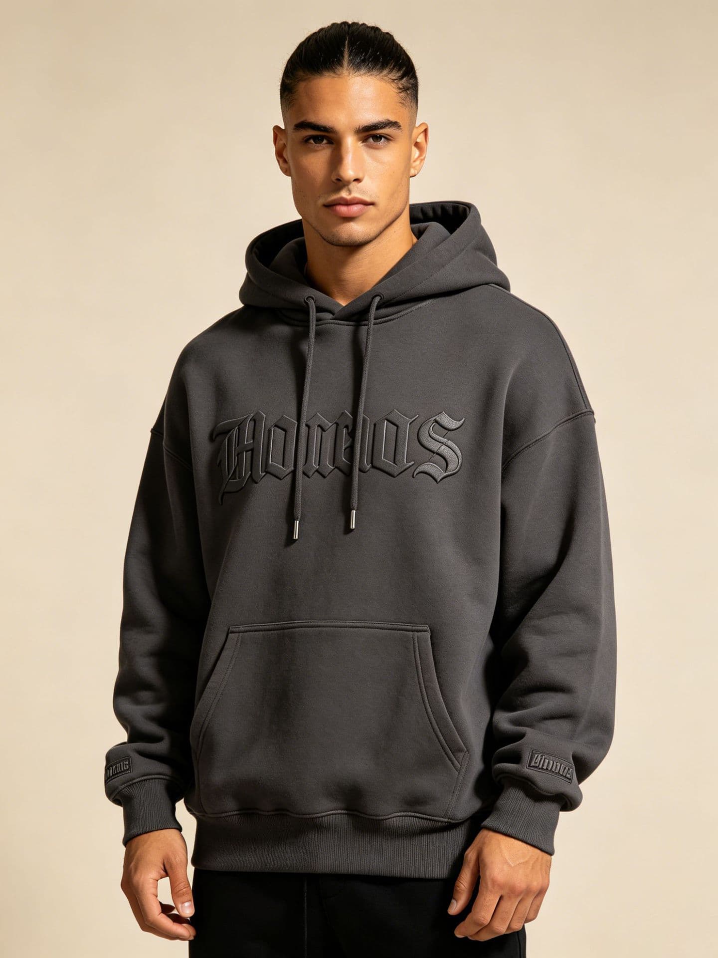 Custom 3D Embossed Hoodie with Your Image, 3D Steel Stamp Logo, Pure Cotton Terry Hooded Sweatshirt, Europe and America Foreign Trade