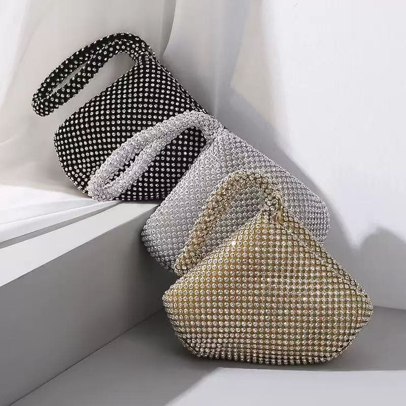 Factory direct cross-border evening bag, handmade rhinestone mine evening bag, clutch banquet bag, full rhinestone ladies handbag
