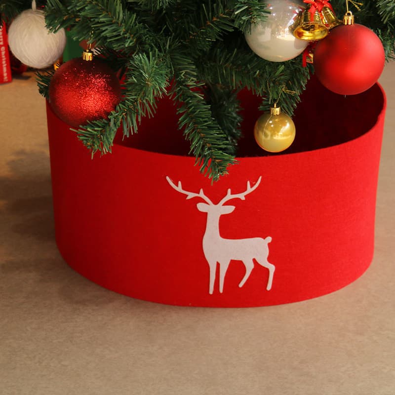 Christmas Tree Skirt Felt Tree Mat Christmas Scene Decoration 3D