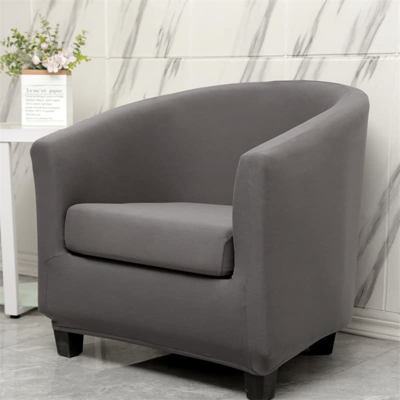 European Style Full Wrap Elastic Single Sofa Cover for Hotel Internet Cafe Chair Modern Simple Dustproof Polyester Fabric