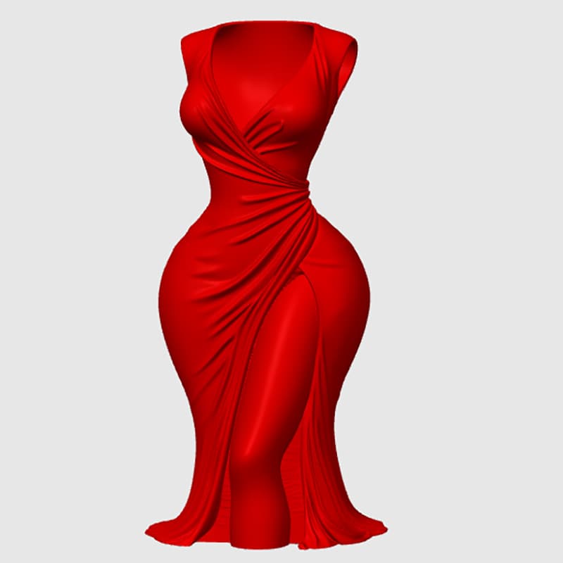 3D Printed Flowing Dress Vase Sculpture Decoration Practical and Aesthetic Design Home Ornament