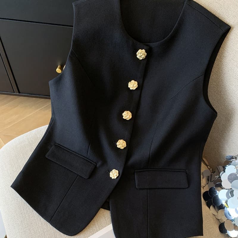 Women's Vest Spring 2025 New Light Luxury Style Vest Suit Design Sense Niche Fashion Super Beautiful High-End Small Vest