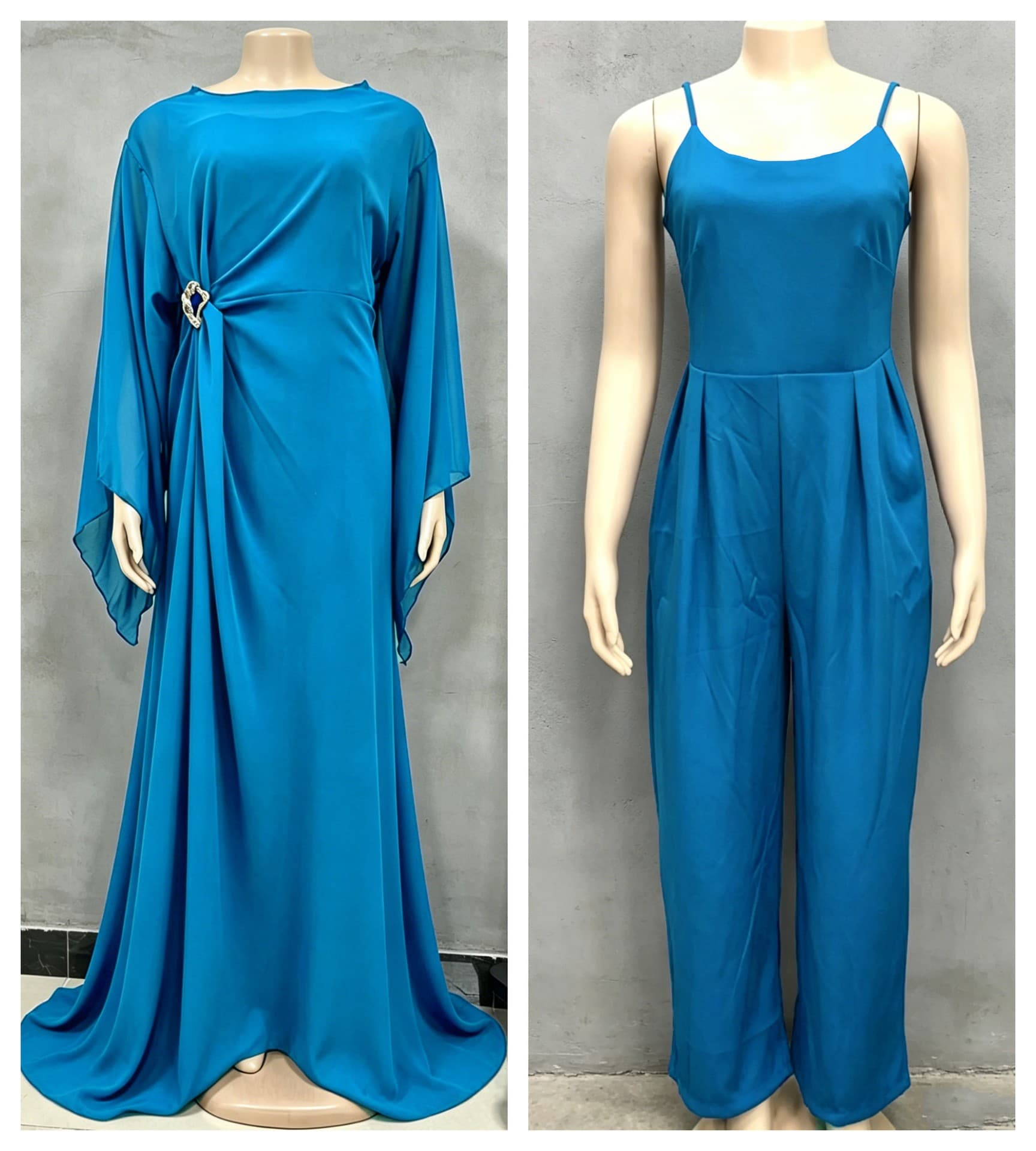 Women's European and American Fashion 2025 Autumn Winter New Trendy Casual Irregular Batwing Sleeve Jumpsuit Two-Piece Set