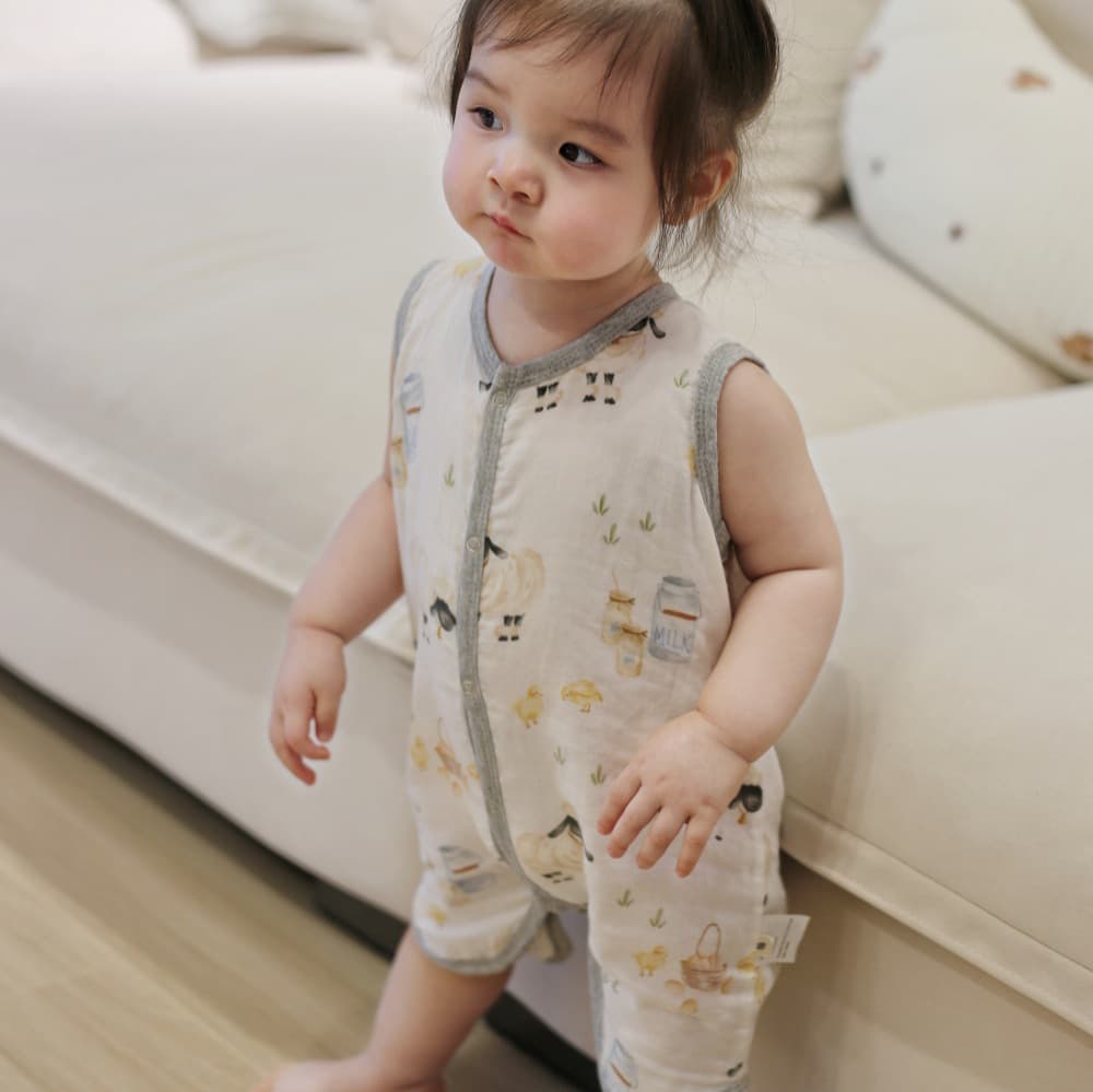 Summer infant and toddler sleeveless split-leg sleeping bag children's jumpsuit sleeping bag anti-kick quilt