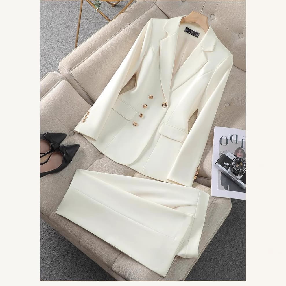 2025 European and American style women's clothing, elegant, fashionable, slim fit, business, and professional work suit.