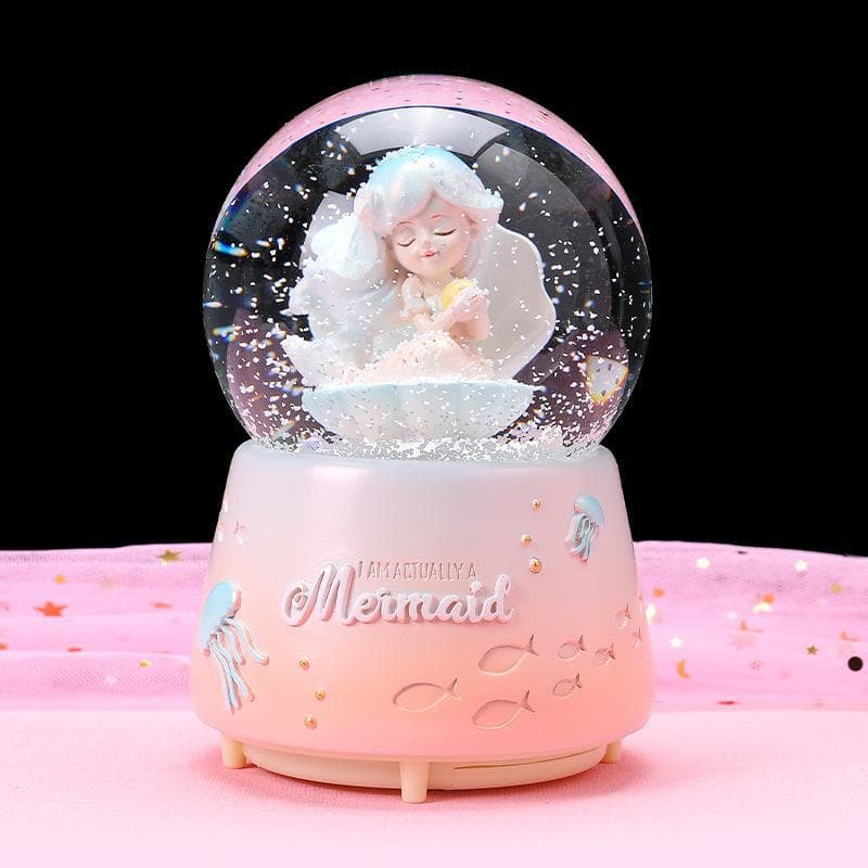 Dreamy Unicorn Crystal Ball Light-Up Music Box, Snowflake Music Box - Creative Qixi Festival Gift for Best Friends (Wholesale)