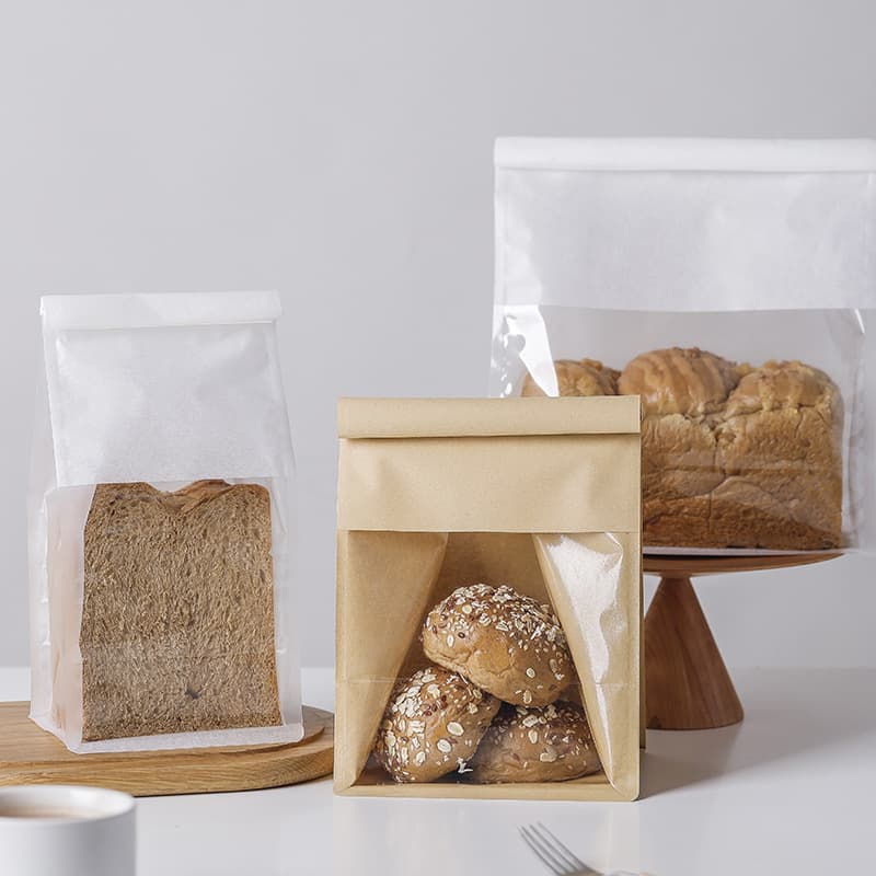 Kraft Paper Bread Bags Bakery Bags Toast Bags Mochi Toast Bread Packaging Bags Takeout Greaseproof Design