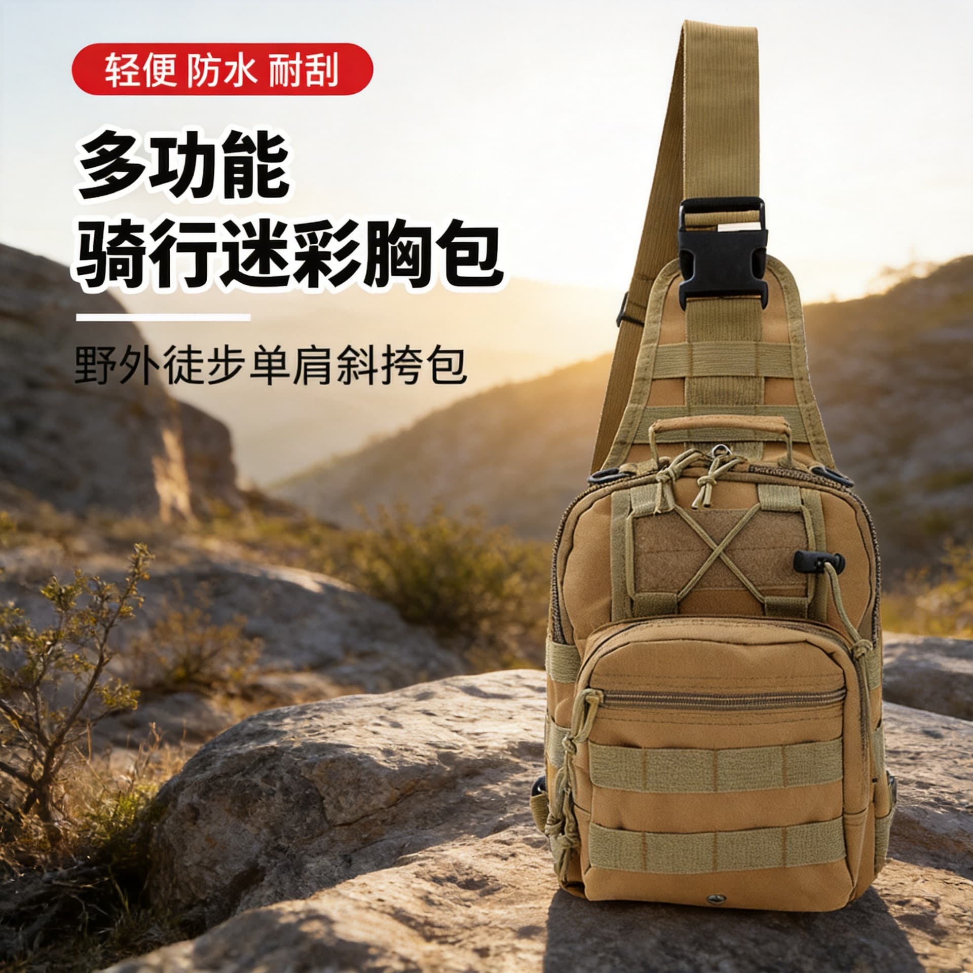 Riding Camo Sling Chest Bag Sports Hiking Crossbody Bag Tactical Multi-functional Camo Outdoor