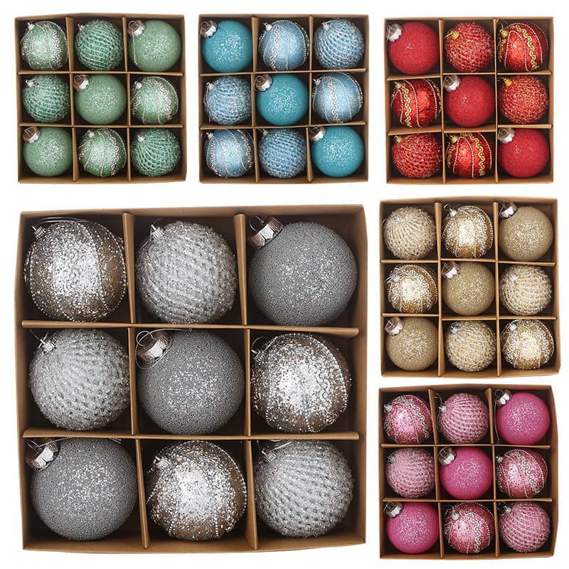 Creative Christmas Ball Decoration Set Sparkling Fairy Dust Ornaments Festive Korean European American Style Christmas Gifts