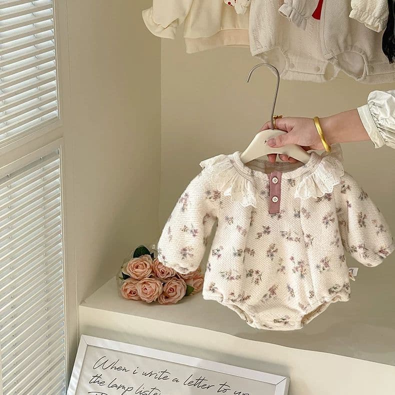 Baby Jumpsuit Fleece-Lined Autumn and Winter Crawling Suit One-Year-Old Baby Triangle Bag Fart Suit Outing Clothes Winter Clothing 0083A017