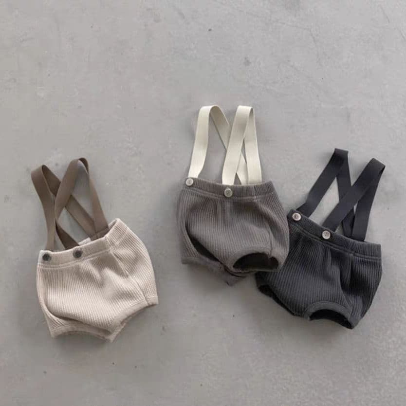 Korean style baby jumpsuit spring and summer baby knitted overalls baby pit strip bag fart crawling suit off-white sleeveless