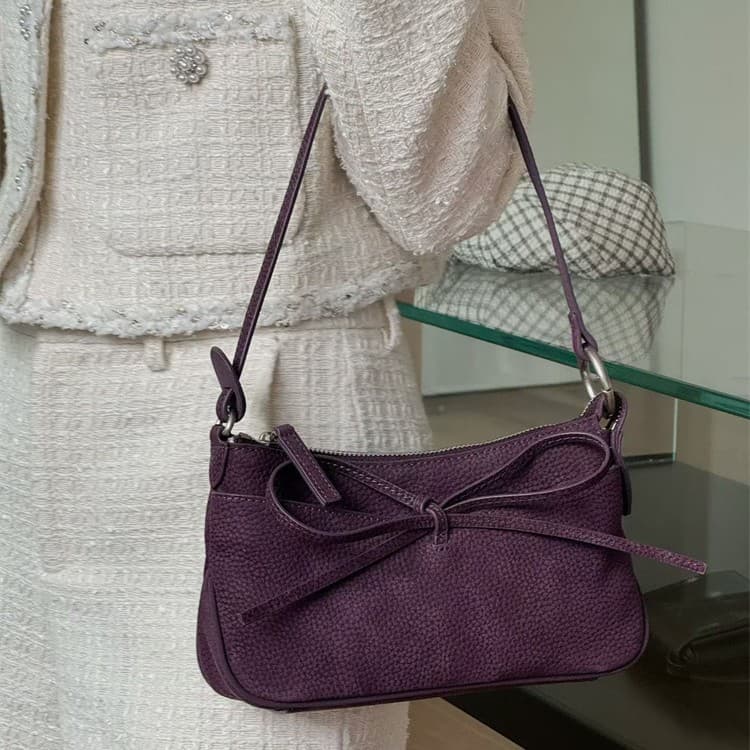Premium Bow Handbag for Women 2026 New Trendy Top Layer Cowhide Spring Summer Textured Crossbody Bag Fashion