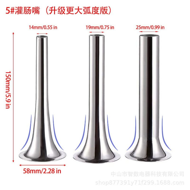 Sausage Stuffer Tube Attachment for Meat Grinder, Stainless Steel Extended Sausage Funnel for KitchenAid Meat Grinder