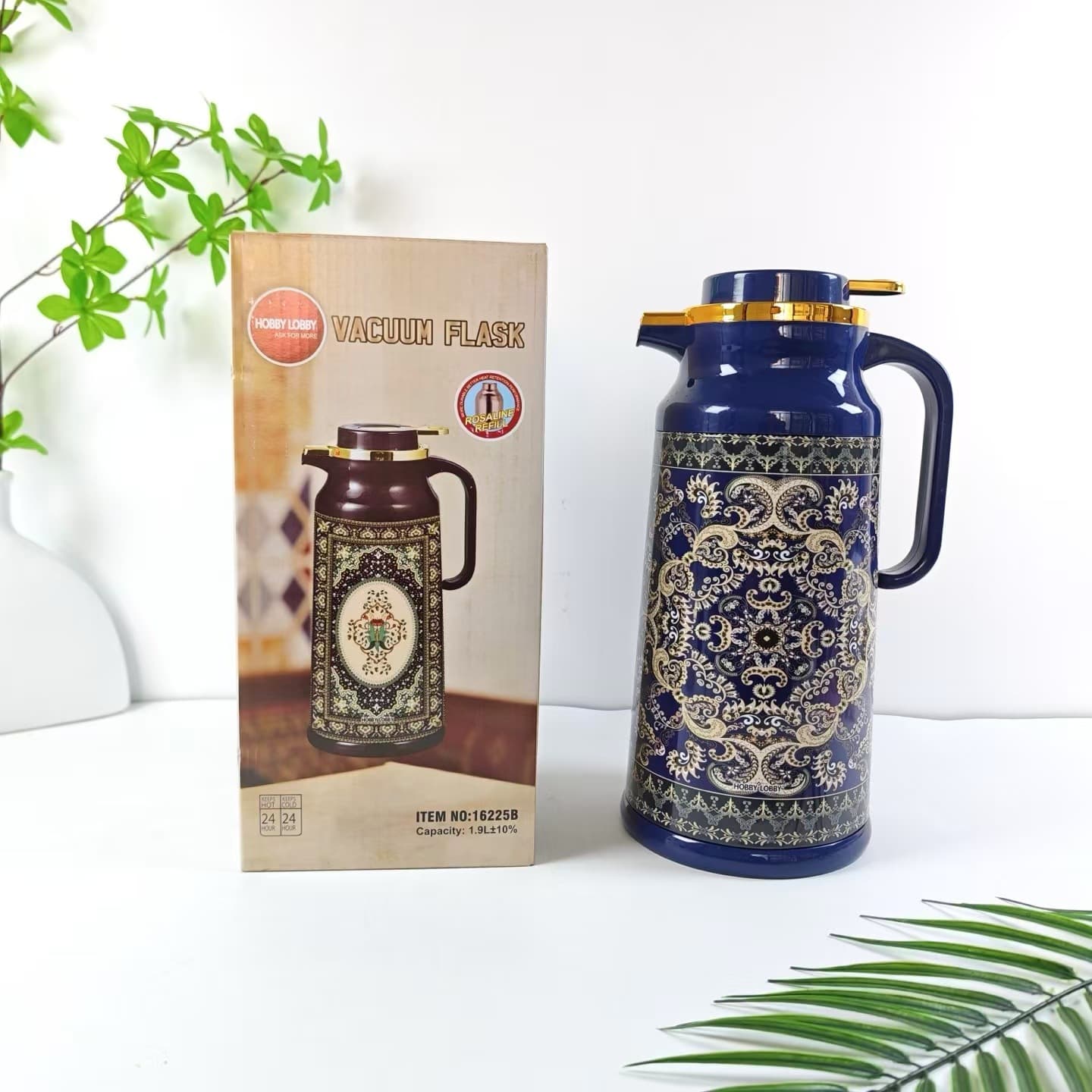 Vacuum Flask Large Capacity Glass Liner Thermal Bottle Home Ethnic Mongolian Style