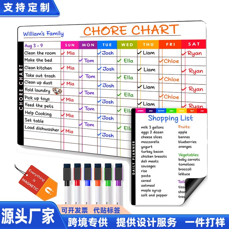 Amazon Erasable Chore Chart Refrigerator Sticker Magnetic Sticker, Unicorn Children's To-do List, Magnetic Message Board