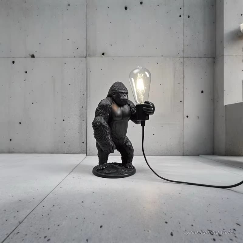 King Kong Gorilla Animal Floor Lamp Indoor Resin Decoration Small Table Lamp Creative Crafts Gorilla Dining Table Set
