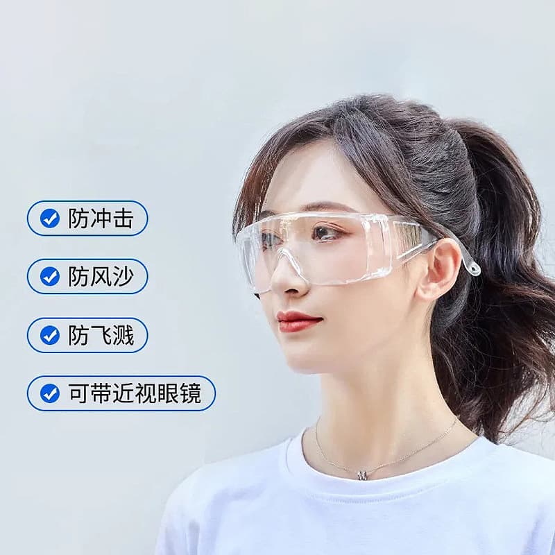 Protective goggles, safety glasses, work safety goggles, windproof, dustproof, droplet-proof, transparent, unisex.