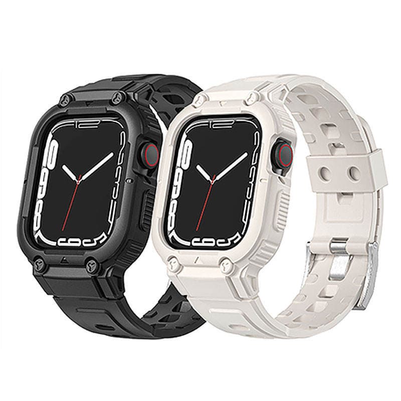 One-Piece Band Compatible with Apple Watch Ultra 8 7 6 5 Integrated Armor TPU Case and Band