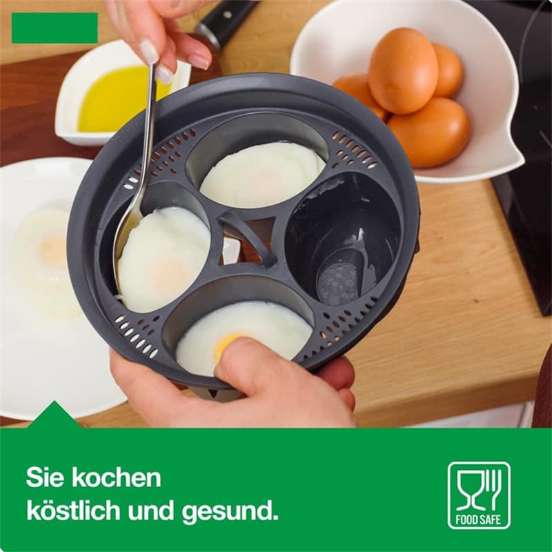 Cross-border New SteamEGGs Mini Machine, Four-Compartment Egg Steamer for Home Use, Kitchen Gadget with Steaming Bowl