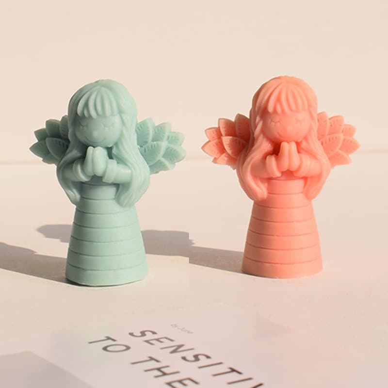 Cross-border 3D Leaf Wing Girl Aromatherapy Candle Gypsum Doll Resin Home Decoration Aroma Stone Silicone Mold