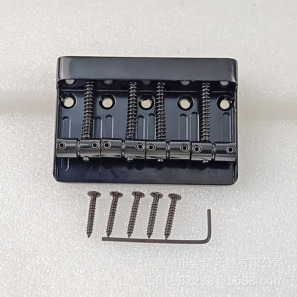 Guitar Parts Tailpiece Four-String LT4 Electric Bass Bridge Zinc Alloy Bass Bridge 80*54mm Black