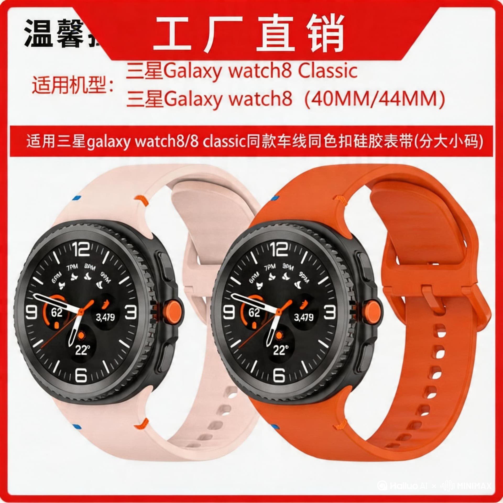 Suitable for Samsung Galaxy Watch8 Watch Strap 8Ciassic Official Wave Pattern Silicone Strap