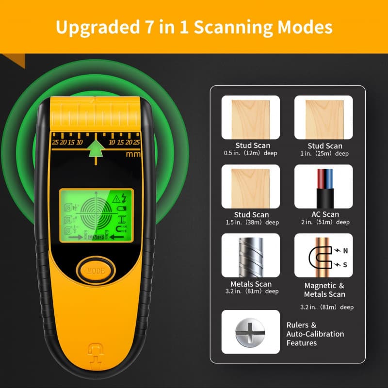 2026 New Cross-border 7-in-1 Digital Wall/Post Finder Wall Scanner for Metal and Wood Pipes Cross-border