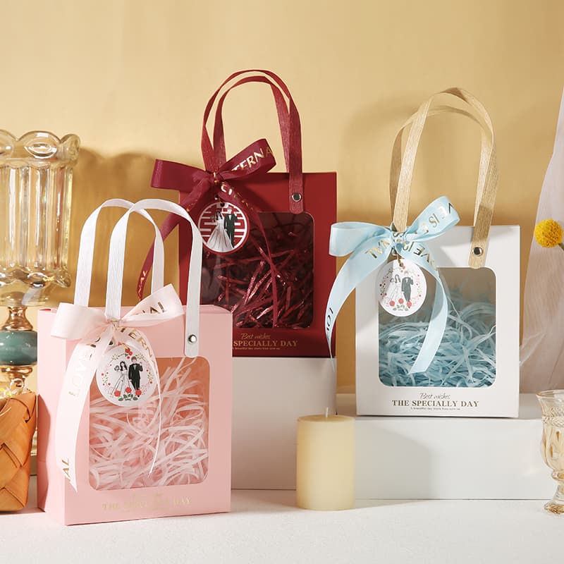 Ins-style windowed gift box set, practical wedding return gift packaging box, empty box