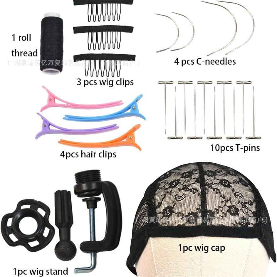 22-Inch Canvas Block Head Set Wig Stand