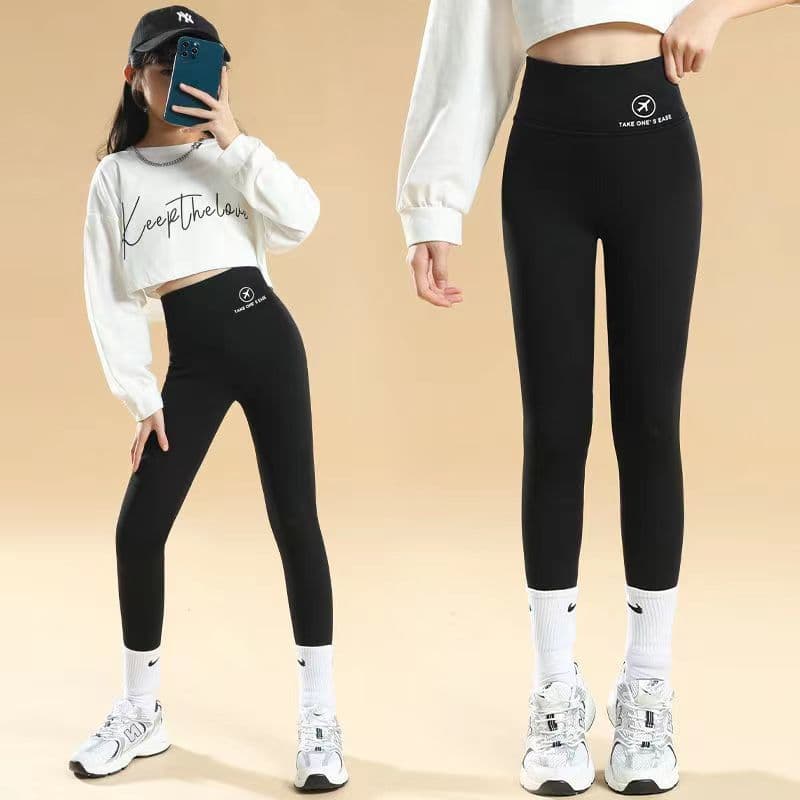 Girls' Shark Pants Spring/Autumn Style Long Pants Children's Base Layer Pants Internet Celebrity Same Style Large Kids Winter Fleece-Lined High Elasticity Pants