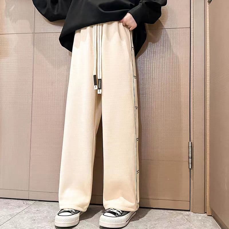 Casual Pants Spring/Fall Thin Style 2024 New Korean Loose Retro Streetwear Straight Leg Pants Women's Sports Wide Leg Pants Couple