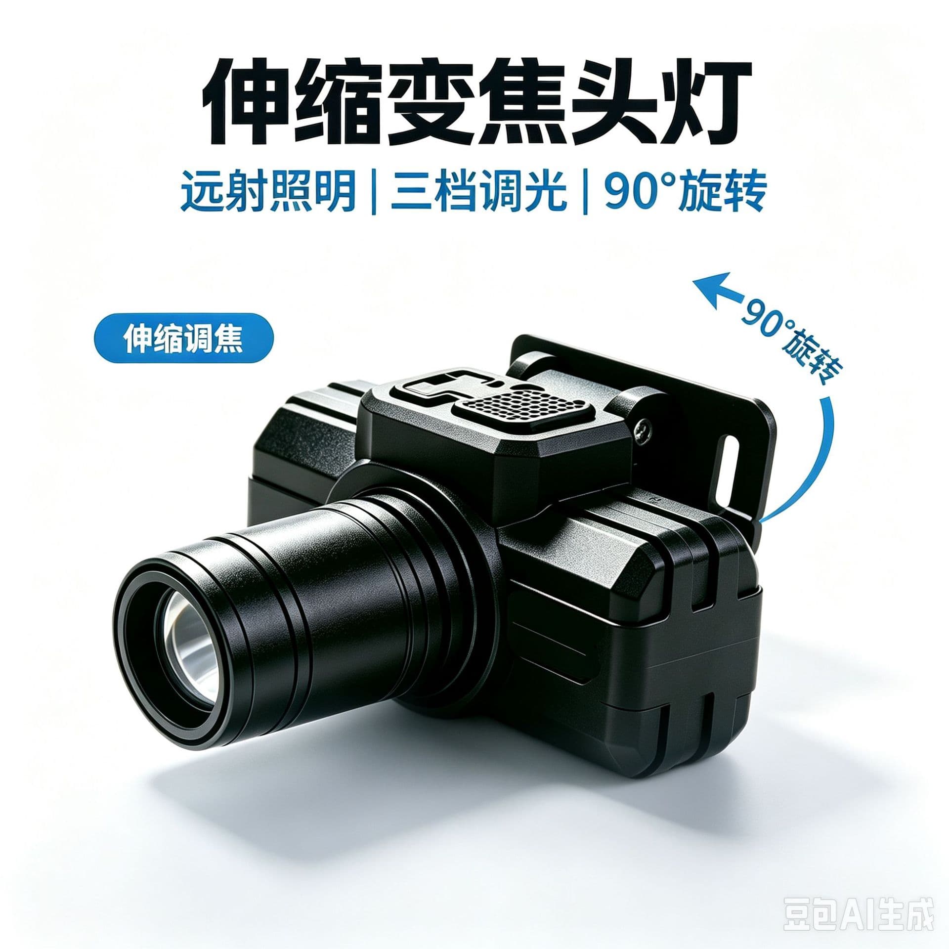 LED Rechargeable High-Power Bright Zoomable Night Fishing Headlamp Outdoor Fishing Head-Mounted Flashlight Searchlight Mining Lamp