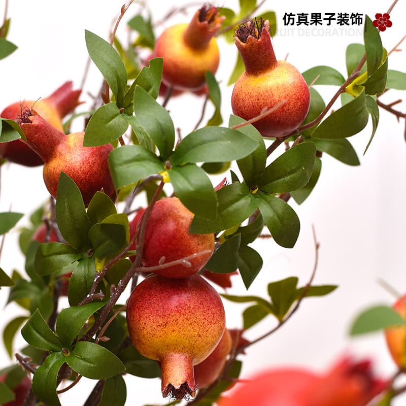Simulated pomegranate branches, persimmon branches, fruit branches, landscaping, indoor soft furnishings, flower arrangements, plastic artificial flower plants