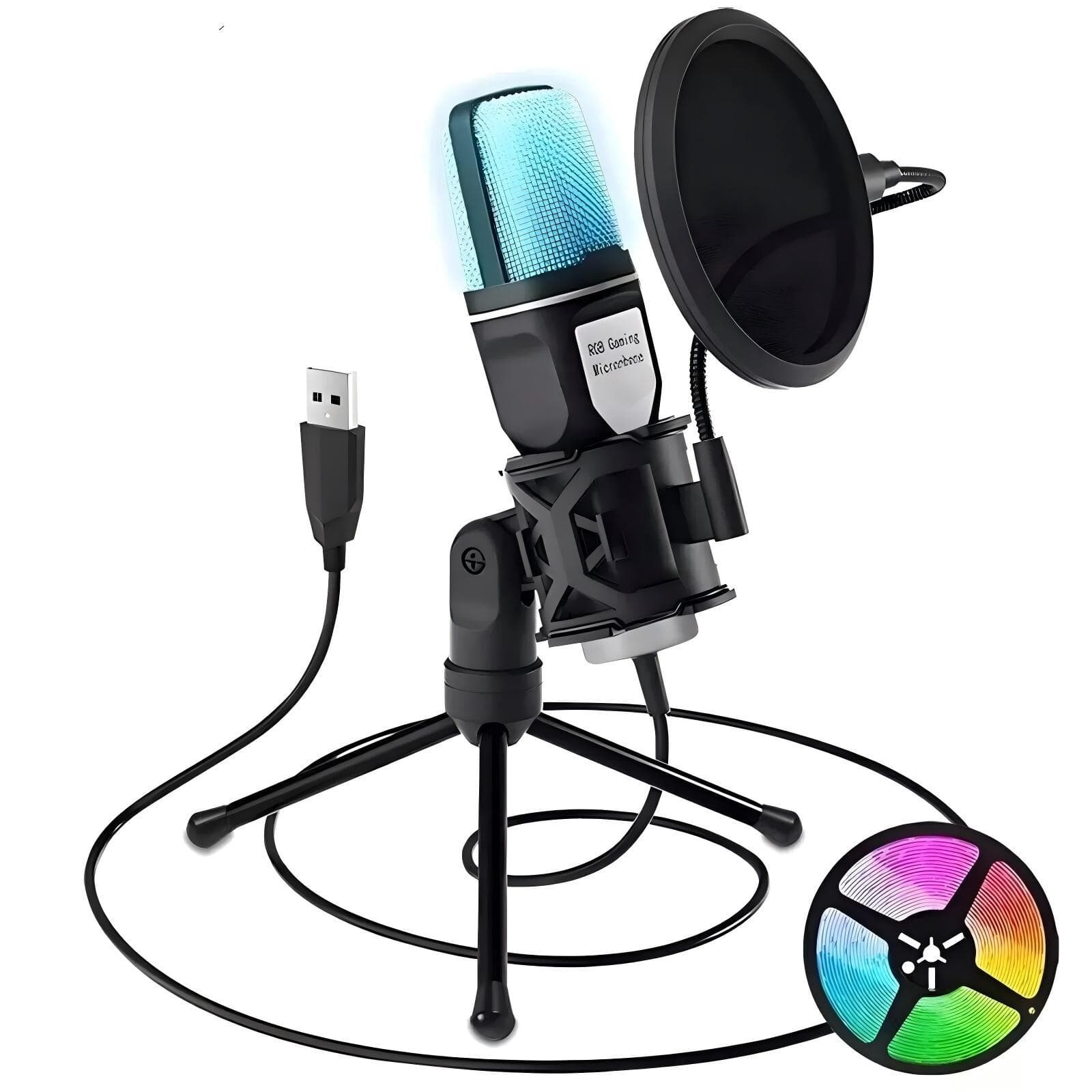 RGB Gaming Microphone USB Noise Cancelling Compatible with PS4/5 Wholesale Low Price