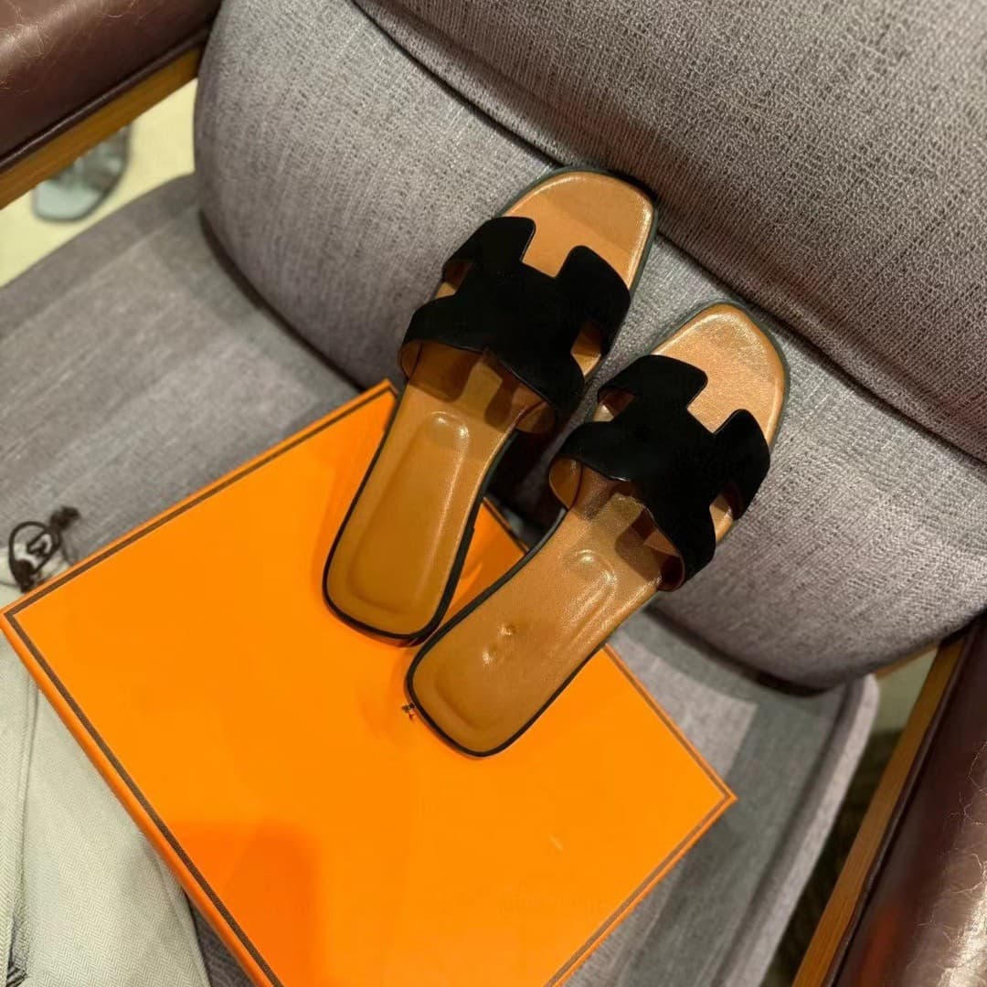 Cross-border Trade Flat Sandals Classic H Sandals Beach Flip Flops Women's Slippers