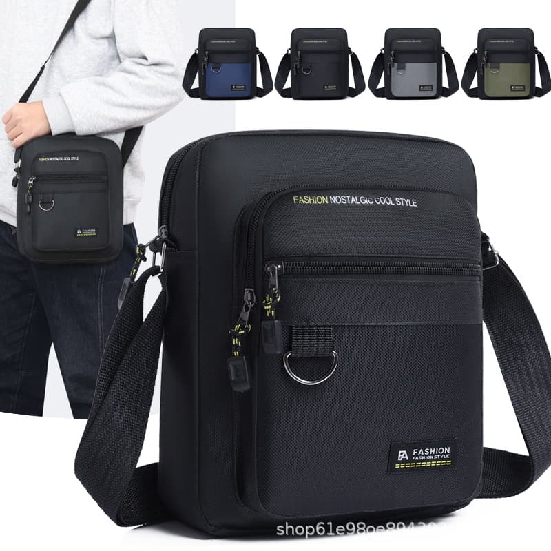 2025 New Fashion Casual Men's Crossbody Bag, Multi-layer Waterproof Oxford Cash Bag, Trendy Men's Single Shoulder Bag