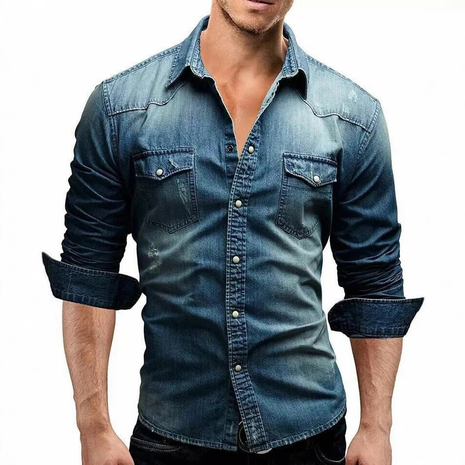 New Style Export Denim Jacket Shirt for Men, eBay Amazon WISH European American Denim Jacket Top C353