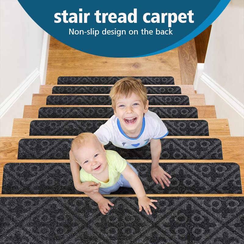 Cross-border ins hot selling glue-free self-adhesive stair mat embossed non-slip step mat step stickers stain-resistant floor mat