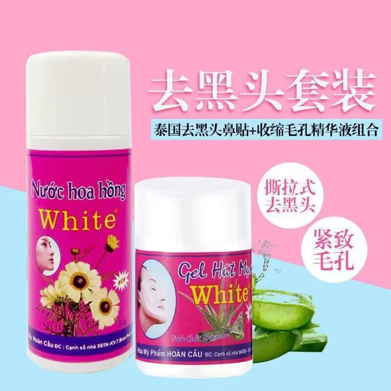 Thailand White Blackhead Water & Aloe Vera Gel Peel-off Nose Strips, Pig Nose Patch Comedone Removal and Pore Shrinking Kit