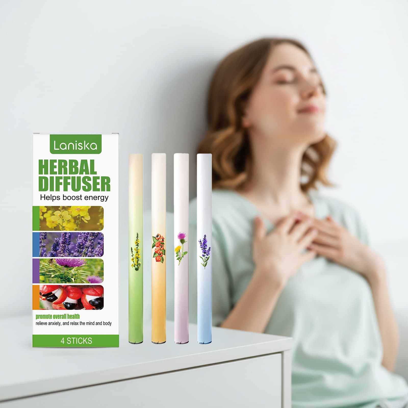 laniska Herbal Care Combo Stick Herbal Formula Moisturizing Gentle Body Care Portable Care Stick