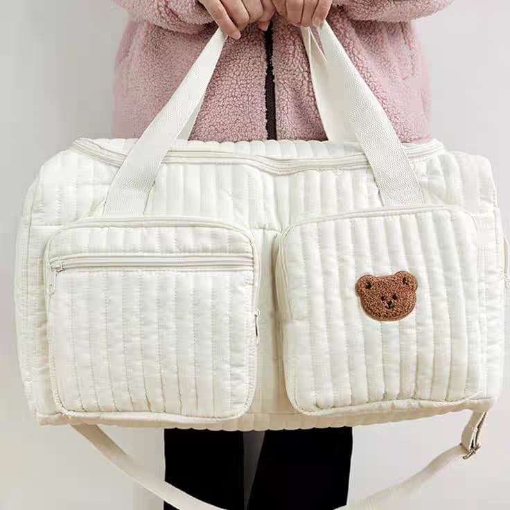 Simple travel bag, large capacity, portable crossbody mommy bag, Korean style mother and baby bag, stroller, children's storage bag