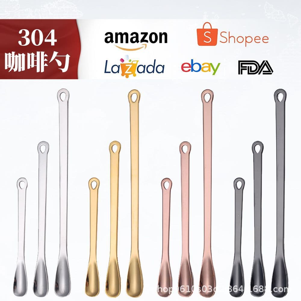 304 Stainless Steel Coffee Spoon, High Appearance Stirring Spoon for Dessert, Ice Cream, Mini Seasoning and Medicine Powder Spoon