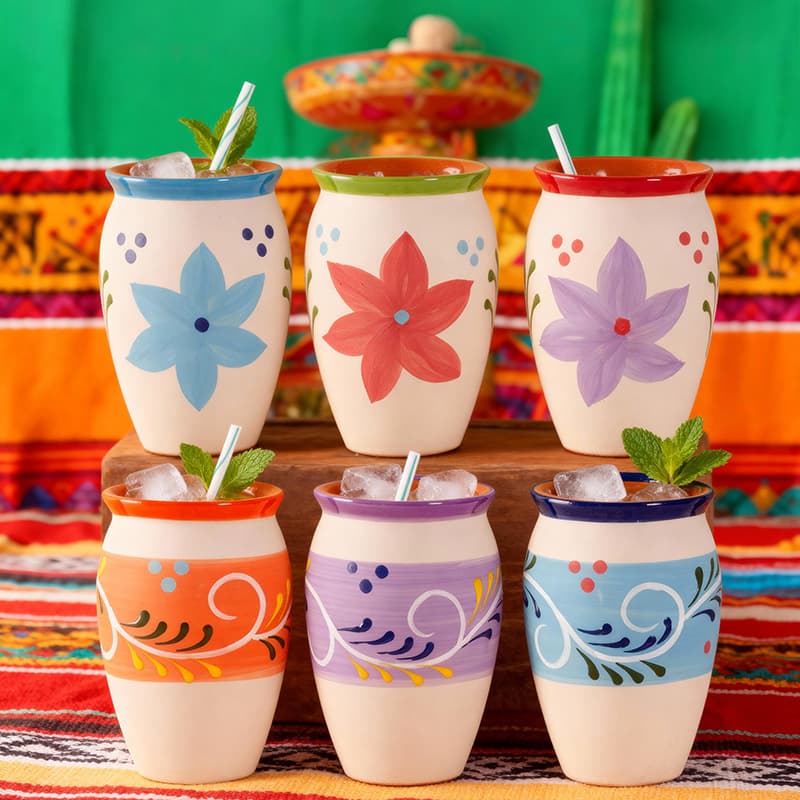 Red clay factory ceramic cocktail glass hand-painted wine glass beer glass whiskey glass foreign trade cross-border Amazon
