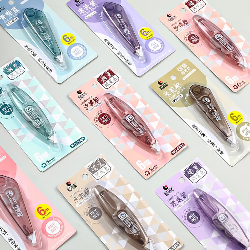 Smoky color correction tape, study stationery for error correction, transparent large capacity, 6 meters included.