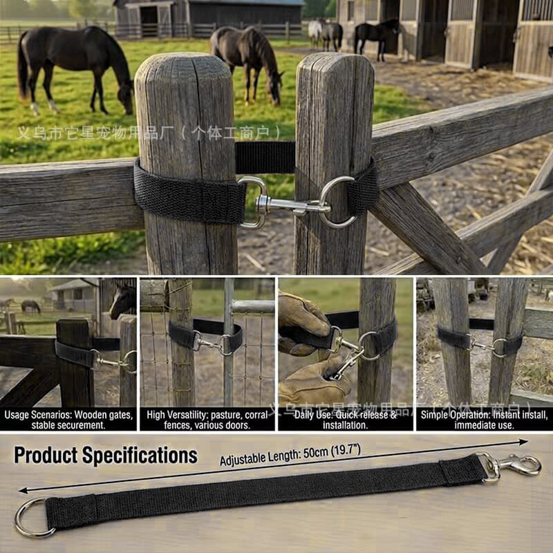 Cross-border 50cm Thickened Horse Farm Ranch Door Latch Horse Stable Sheep Pen Cost-effective Door Lock Single Loop Lasso Rope Buckle