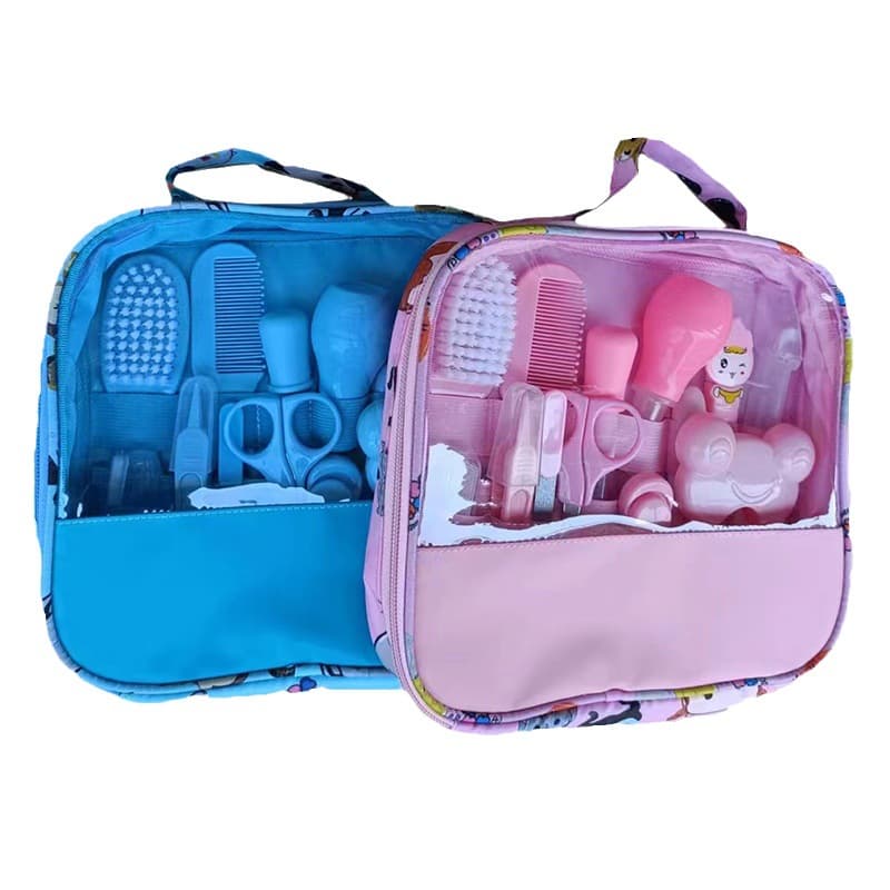 Baby Care Pouch Set 13-Piece / 20-Piece with Nail Clippers and Nasal Aspirator, Daily Baby Cleaning Care Kit